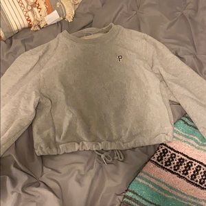 cropped victoria’s secret sweatshirt